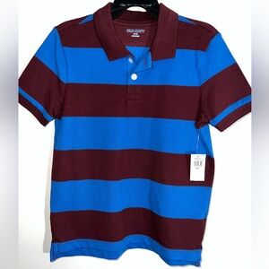 Old Navy Blue and Burgundy Wide-Stripe Polo